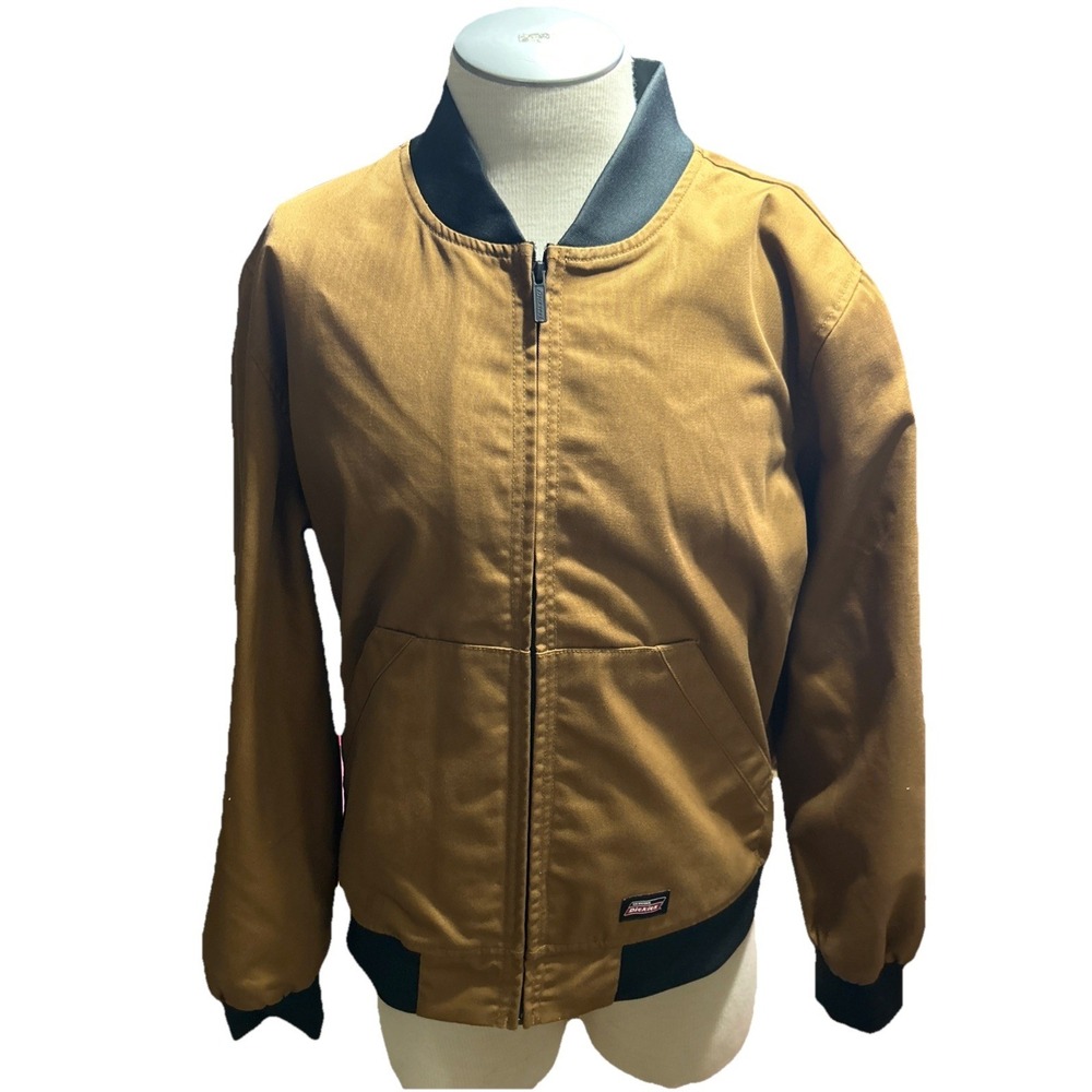 Dickies Jacket Mens Large Brown Work Wear Lightweight